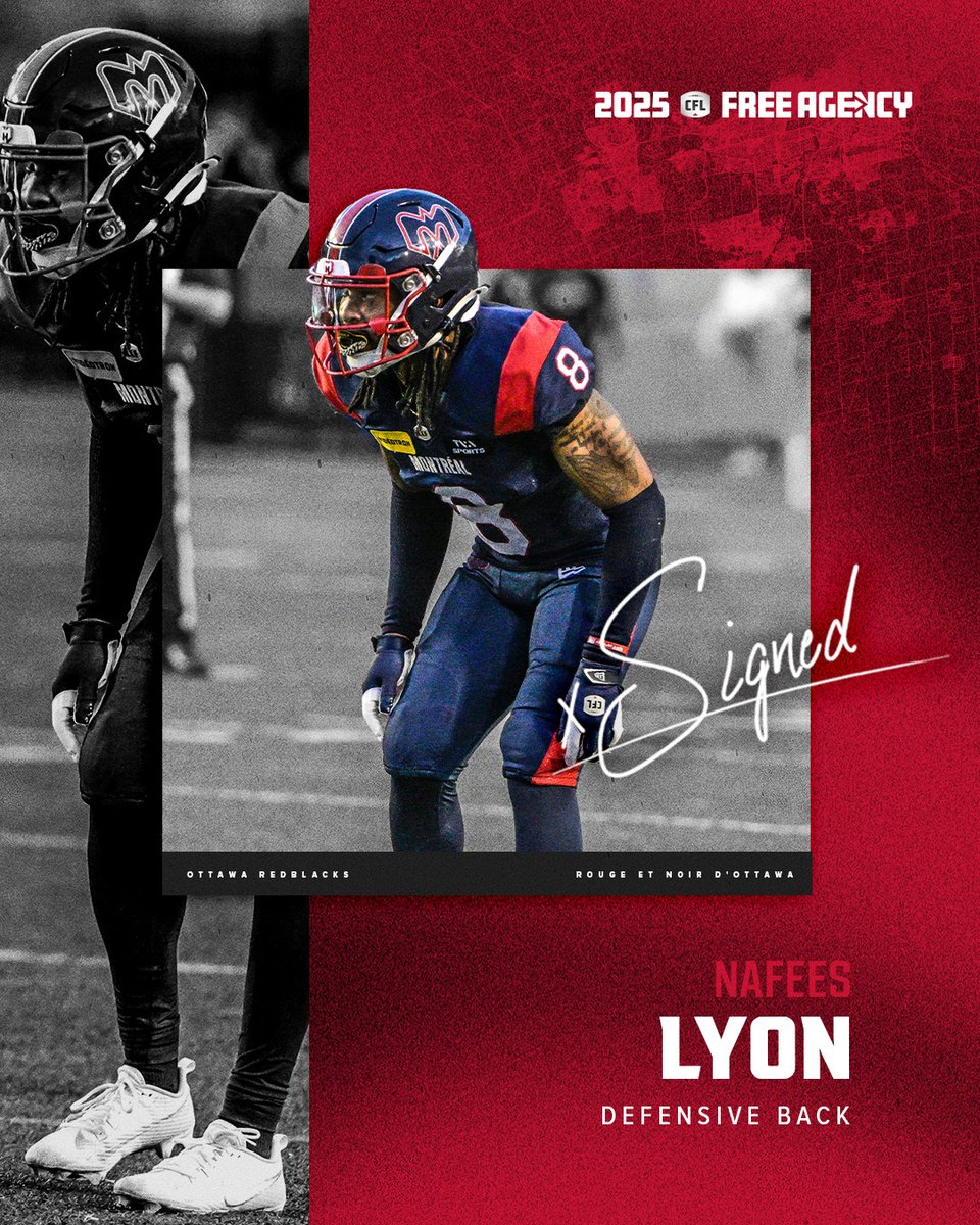 Ottawa REDBLACKS (@redblacks) on Twitter photo Stacking the secondary๐ฅ
We have signed three DBs - ๐จ๐ฆ and <a href="/CURavens/">Carleton Ravens</a> alumnus Tunde Adeleke, ๐บ๐ธ Nafees Lyon, and ๐บ๐ธAmari Henderson!
#CFLFreeAgency | ๐: bit.ly/42Lrtwu Stacking the secondary๐ฅ
We have signed three DBs - ๐จ๐ฆ and <a href="/CURavens/">Carleton Ravens</a> alumnus Tunde Adeleke, ๐บ๐ธ Nafees Lyon, and ๐บ๐ธAmari Henderson!
#CFLFreeAgency | ๐: bit.ly/42Lrtwu