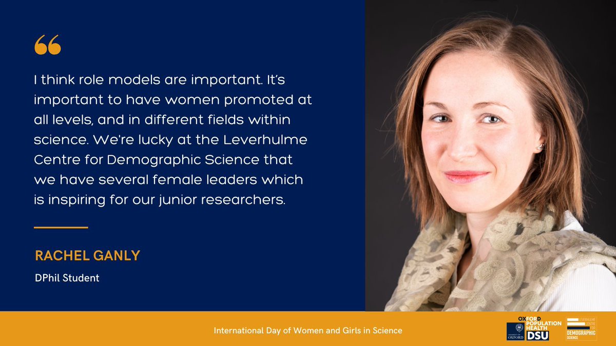 OxfordDemSci's tweet image. How can women's leadership inspire the next generation of scientists? @GanlyRachel shares why role models matter. #InternationalDayOfWomenAndGirlsInScience
@LeverhulmeTrust @Oxford_NDPH