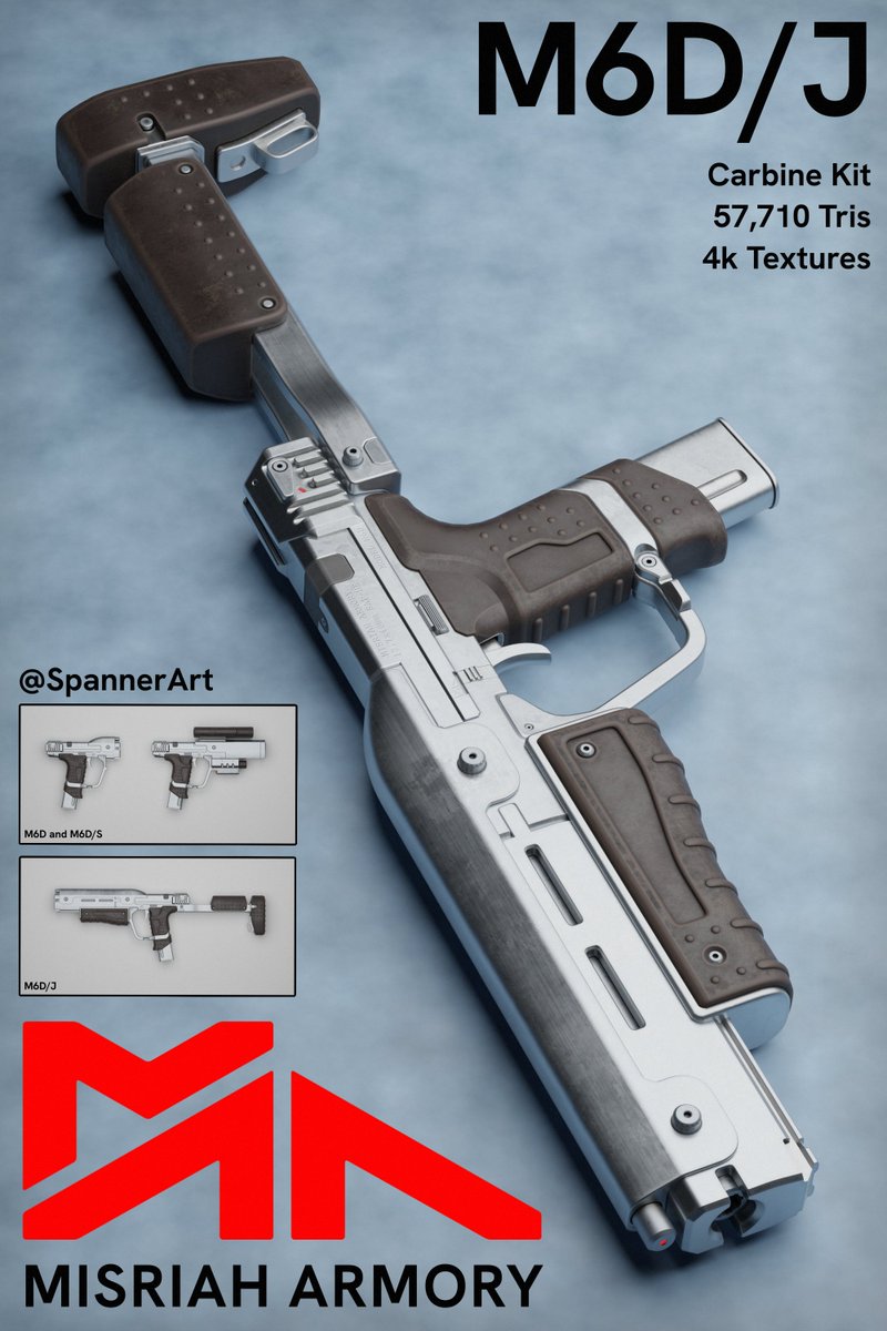 I modeled a M6D Magnum, with carbine and stealth variants.

Check it out on my sketchfab!
skfb.ly/p9HRB

Download it off my Ko-fi!
ko-fi.com/s/b9a4697b2a

#halo #HaloSpotlight #blender
