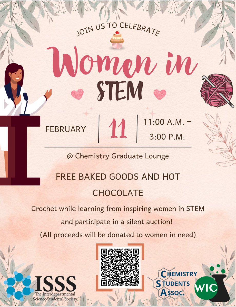 🧪Happy International Day of Women and Girls in Science!🔬Drop by the Chem Lounge between 11am-3pm today to show your support and be inspired by the incredible women in our department <a href="/ualbertachem/">UAlberta Chemistry</a> <a href="/chemsauofa/">CSA</a>