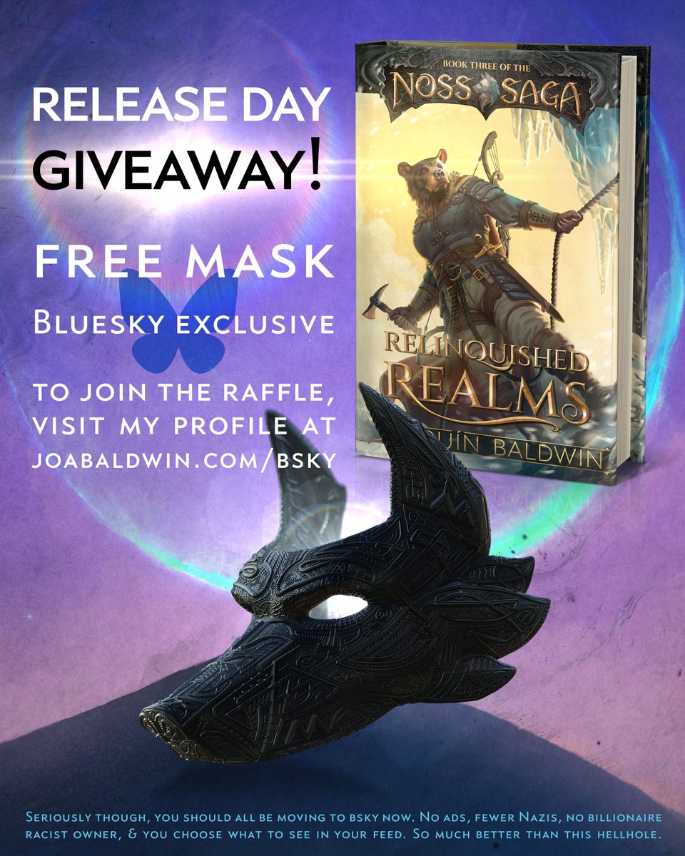 Today is the big day! Relinquished Realms has been published! 🐻🍾🥳🐺🎈

Three books in the #NossSaga are out, three more to go. I hope you’ll enjoy where this hugely queer adventure is headed. I have something special happening elsewhere, so move your ass there already!