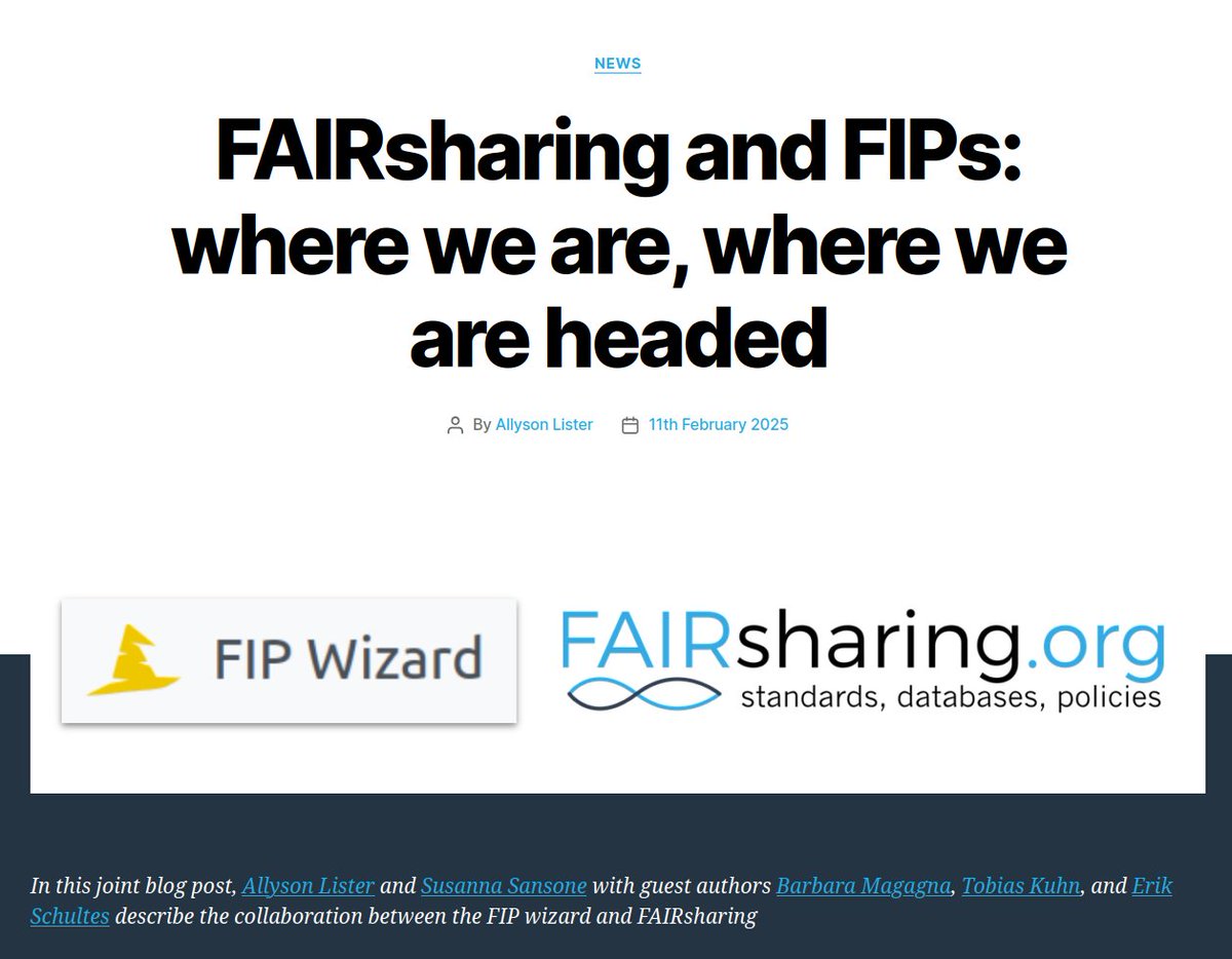 @fairsharing.bsky.social (@fairsharing_org) on Twitter photo Read our post (blog.fairsharing.org/?p=971), co-authored by <a href="/mabablue/">Barbara Magagna</a>, #TobiasKuhn, and <a href="/ErikSchultes/">Erik Schultes</a>, to learn how #FAIRsharing and #FIPwizard (via GO-FAIR) collaborate to ensure #FIPs and #FERs provide the unambiguous descriptions of standards & databases required to enable FAIR. Read our post (blog.fairsharing.org/?p=971), co-authored by <a href="/mabablue/">Barbara Magagna</a>, #TobiasKuhn, and <a href="/ErikSchultes/">Erik Schultes</a>, to learn how #FAIRsharing and #FIPwizard (via GO-FAIR) collaborate to ensure #FIPs and #FERs provide the unambiguous descriptions of standards & databases required to enable FAIR.