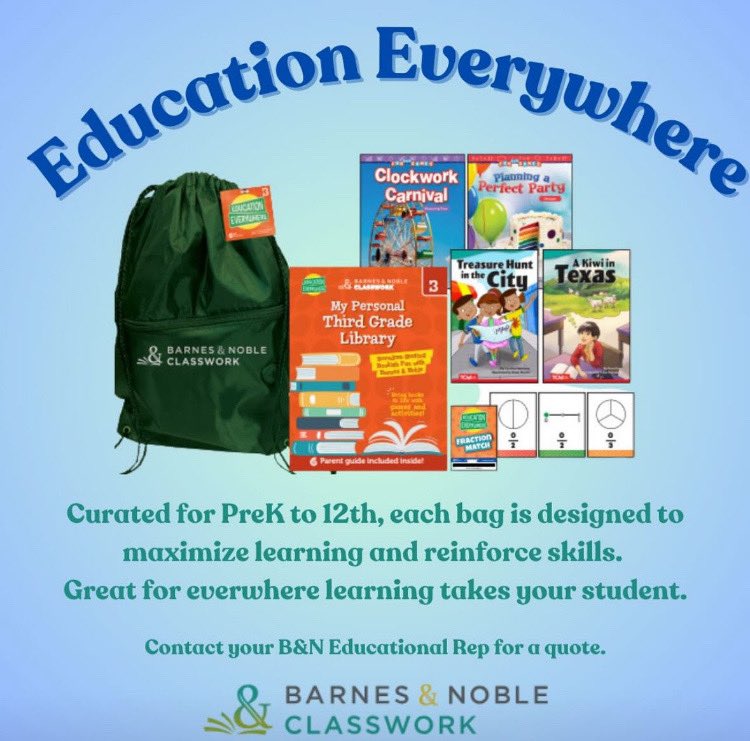 RobbieBNbooks's tweet photo. Want to help build your students’ reading skills? Ask me about our take home backpacks! https://t.co/NDXX4nO2eh