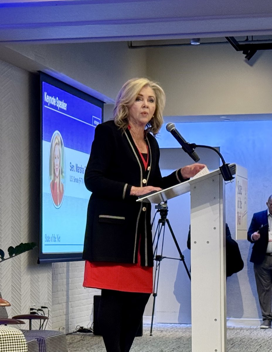 Talking about #KOSA and protecting #children #online, <a href="/MarshaBlackburn/">Sen. Marsha Blackburn</a> shares at #sotn2025 the need for a #safety #toolkit - deterrents to #grooming #trafficking #cybersecurity needs #bigtech #responsibility