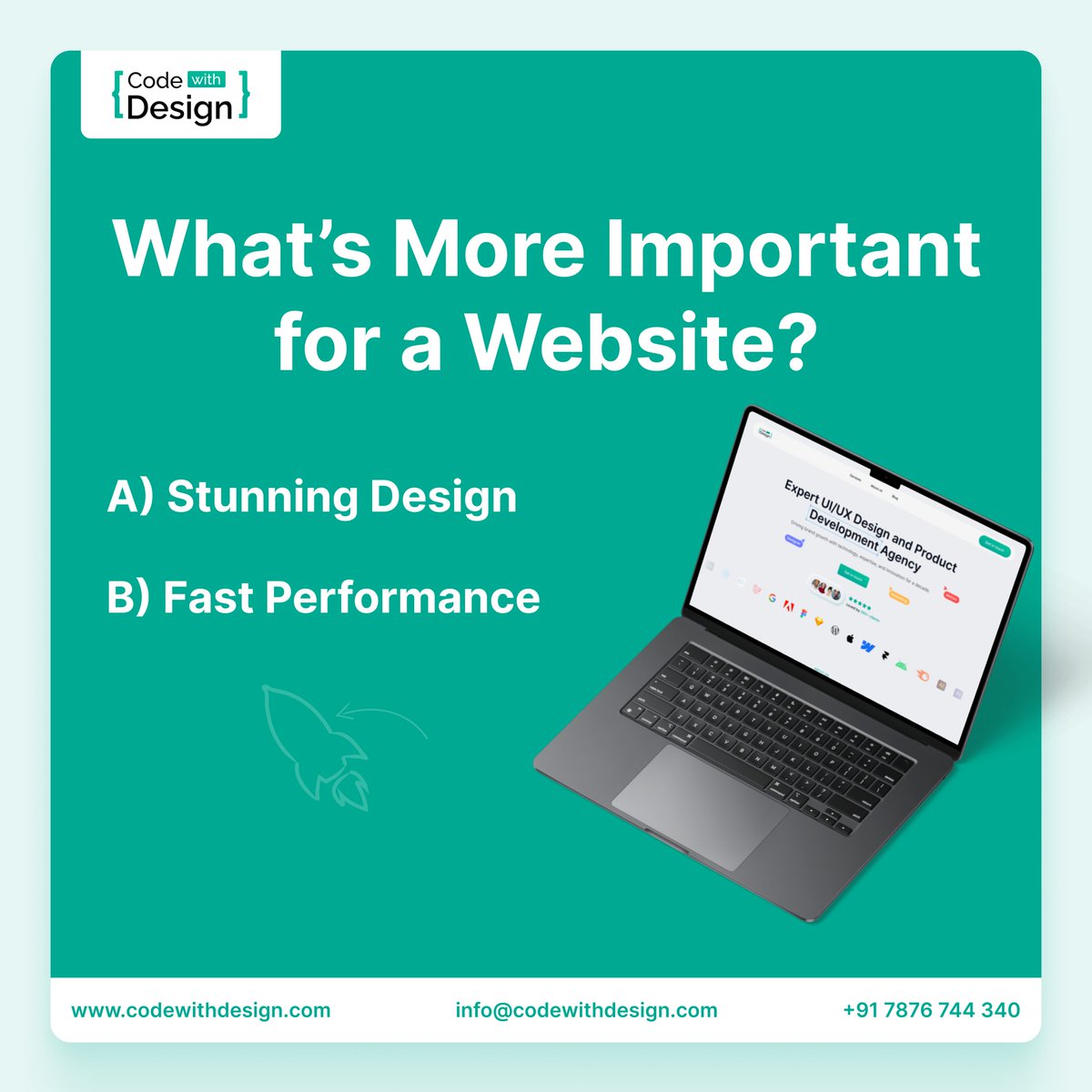codewith_design's tweet photo. 🎯 Poll Time! What do you think is the key to a successful website? Drop your answer below! ⬇️
At Code With Design, we deliver BOTH – stunning visuals & high performance. DM us for your next project! 🚀
#Engagement #WebDesign #WebsiteDevelopment #CodeWithDesign https://t.co/ibKnqwHmgJ