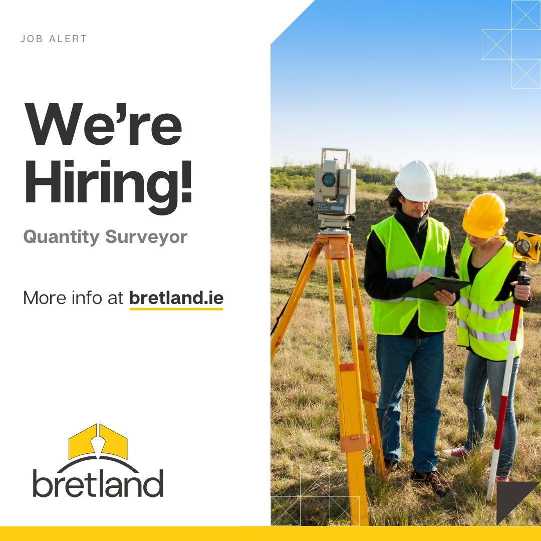 Build your career with Bretland👷

At Bretland, we are currently looking for a talented Quantity Surveyor

👉Apply today - recruitment@bretland.ie

🔗bretland.ie

#jobfairy #quantitysurveyor #openroles #workinconstruction