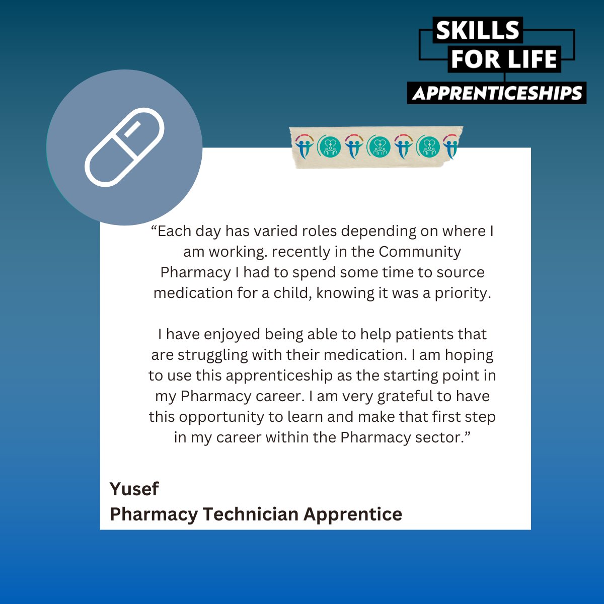 Meet Yusuf! A Pharmacy Technician Apprentice 💊

See what he has to say about his time on his apprenticeship so far⭐️

#NAW2025 #SkillsForLife #ApprenticeWednesday <a href="/Apprenticeships/">Apprenticeships and Skills</a>