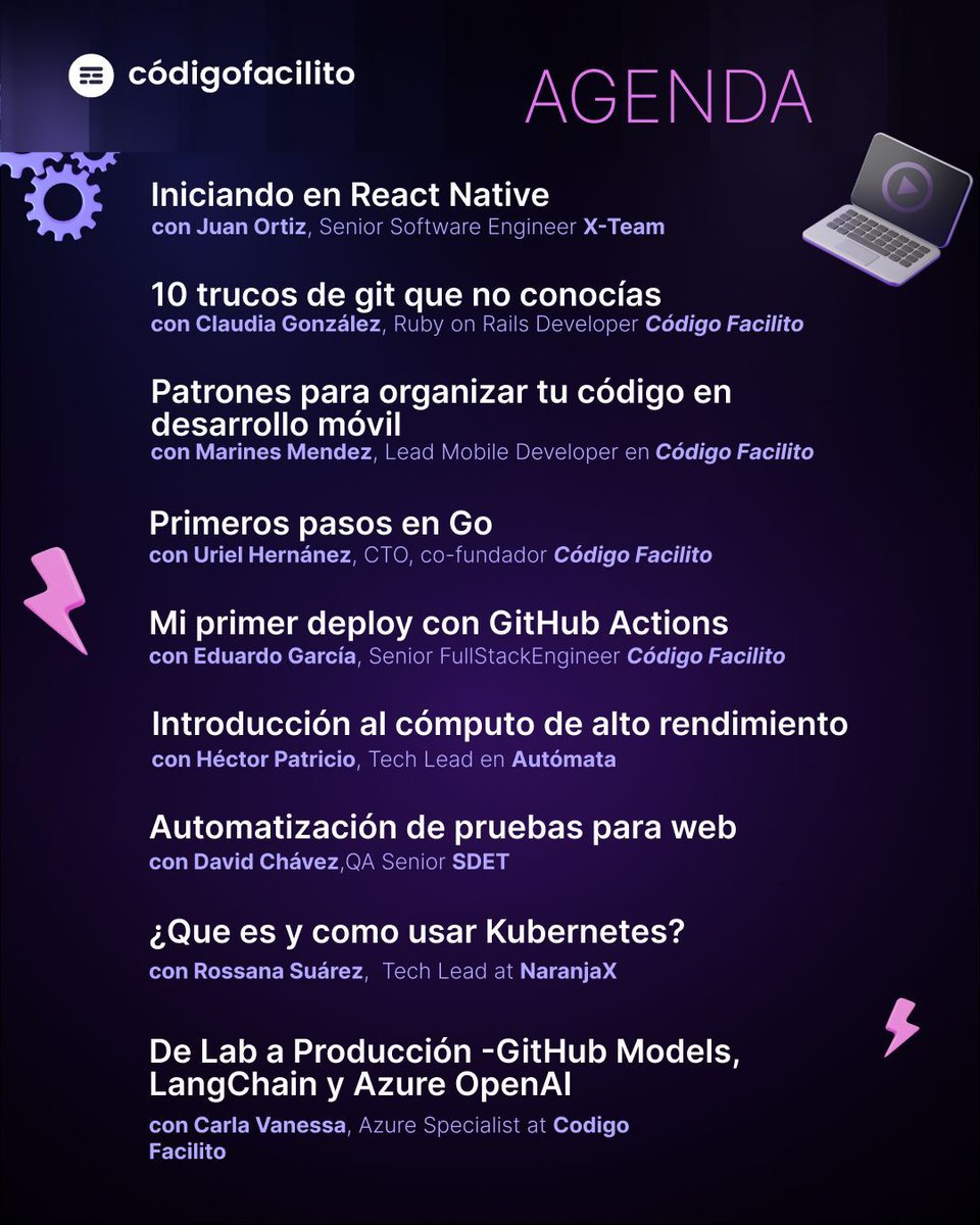 codigofacilito's tweet image. 🔥 ¡Prepárate para un día épico de aprendizaje en nuestro Maratón de Clases! 🔥

📢 ¡Damos inicio a un evento lleno de conocimiento! codigofacilito.com/maraton