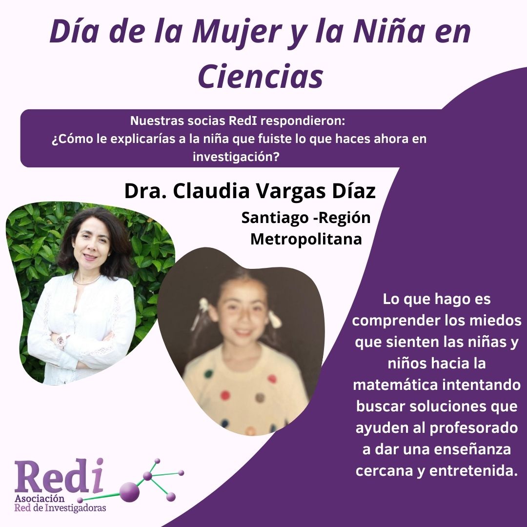 Asociación Red de Investigadoras (@redinvestchile) on Twitter photo Día Internacional de la Mujer y la Niña en Ciencias, les preguntamos a nuestras socias ¿Cómo le explicarías a la niña que fuiste lo que haces ahora en investigación?
Las Dra. Fabiola Arévalo y Dra. Claudia Vargas <a href="/clautuiter/">Claudia Vargas-Díaz (La Clau) (follow me)</a> le cuenta a todas las niñas a que se dedica! Día Internacional de la Mujer y la Niña en Ciencias, les preguntamos a nuestras socias ¿Cómo le explicarías a la niña que fuiste lo que haces ahora en investigación?
Las Dra. Fabiola Arévalo y Dra. Claudia Vargas <a href="/clautuiter/">Claudia Vargas-Díaz (La Clau) (follow me)</a> le cuenta a todas las niñas a que se dedica!