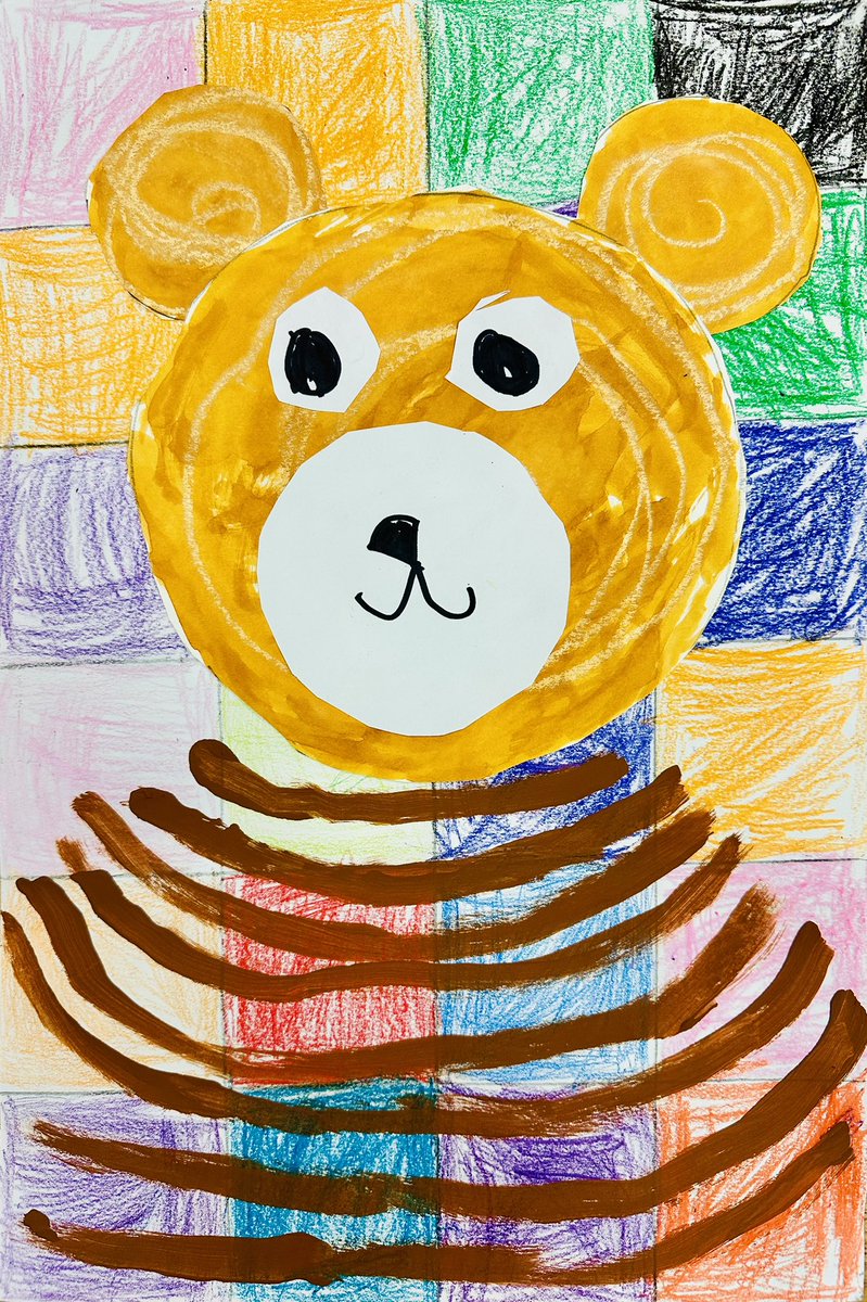 missh_ART_mann's tweet photo. 🐻🖍️ Some finished Kinder geometric shape mixed media bear collages! 🖍️🐻  #mcspedden #inspireoneinspiremany #elementaryart #fisdfineartsleads @friscofinearts @McSpeddenES https://t.co/cUpOrAPx9P