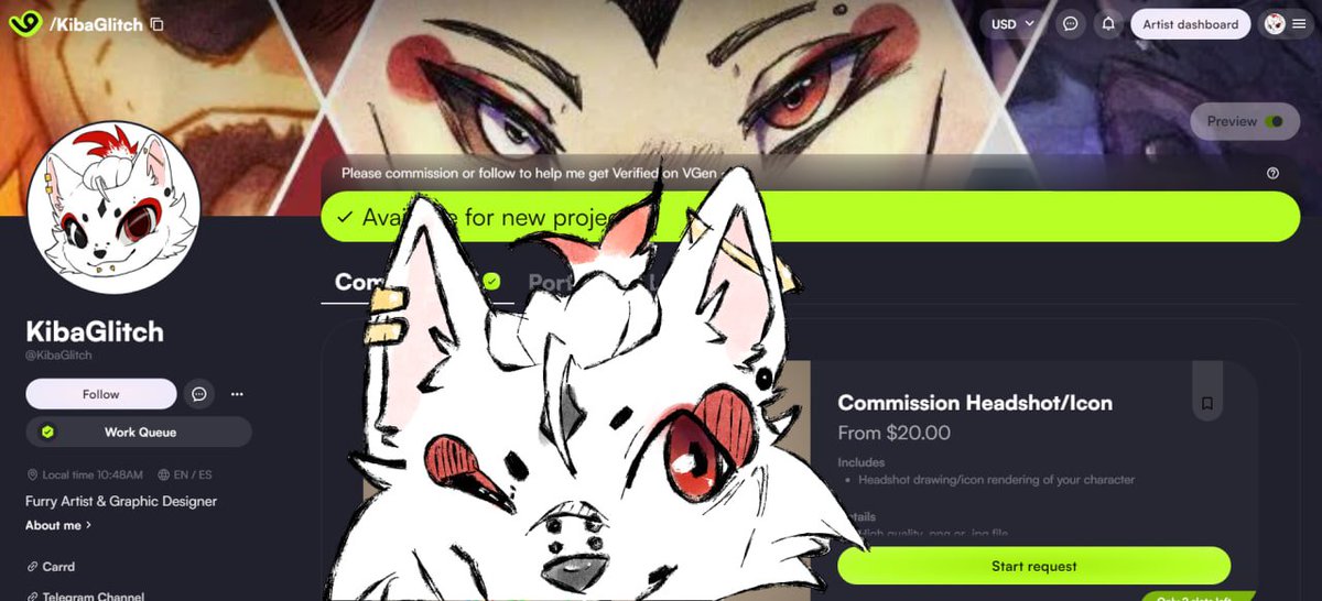 KibaGlitch_'s tweet photo. Commissions are now open at VGen!
They are all at 50% off until the slots run out
https://t.co/leabWFvfGn

#furryart #furryartist #furry #fursale #furshop #CommsOpen https://t.co/w1aIRlvVkU
