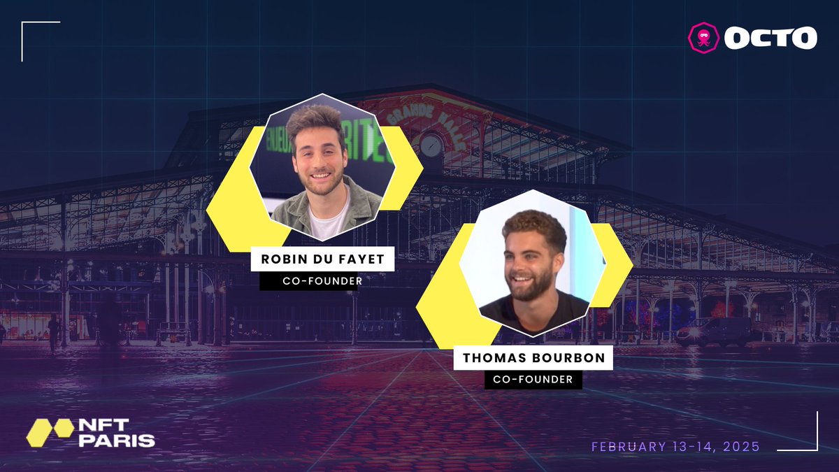 NFT Paris is just around the corner 🕯️

Octo Gaming founders— <a href="/RobinduFayet/">Robin du Fayet</a> &amp; <a href="/ThomasBourbon/">Thomas Bourbon</a> will be there, and they can't wait to meet you!

It's a great opportunity to share Octo's passion &amp; vision about web3 mass adoption through mobile gaming 🎮🚀

Who's coming?! 🐙