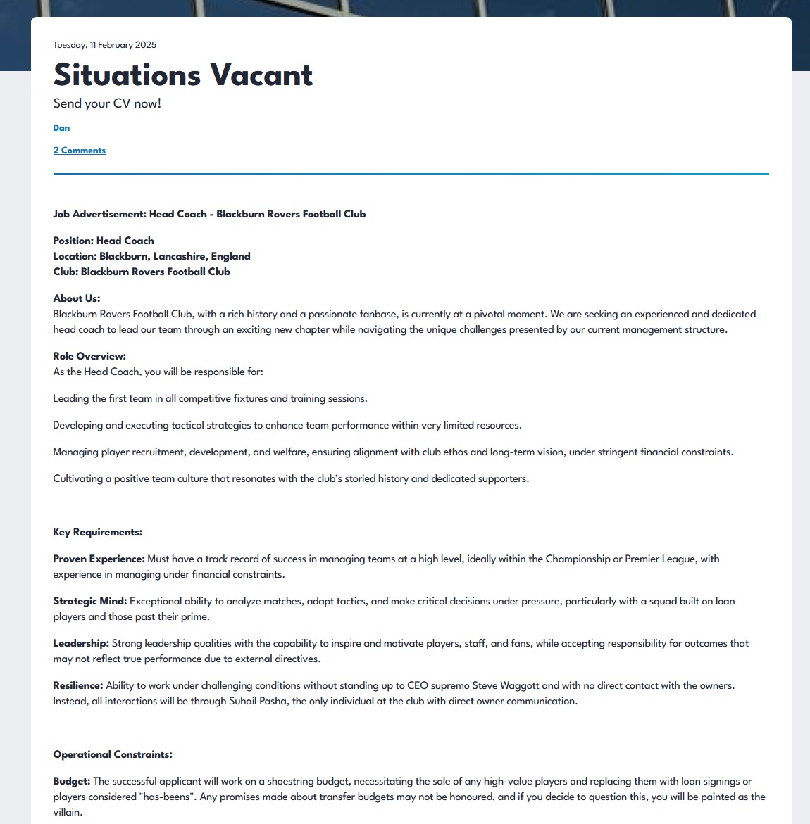 ForSunday's tweet image. Anyone got their CV up to date? #dcfc #dcfcfans