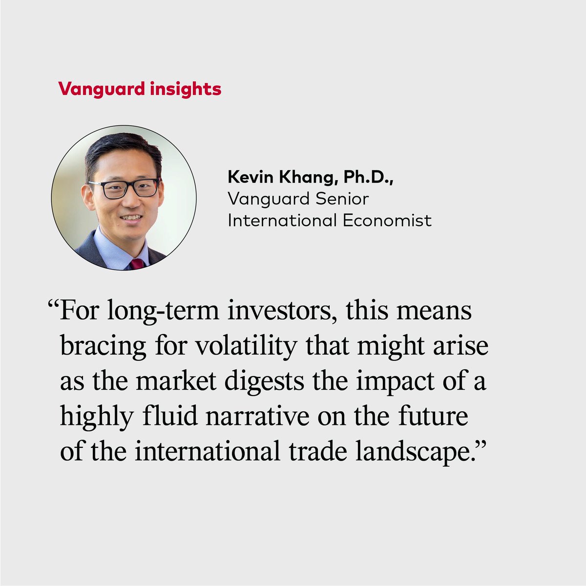 With the prospect of new tariffs being rolled out by the U.S. and its trading partners, Vanguard Senior International Economist Kevin Khang offers some crucial insights to help navigate the uncertainties ahead, and some key takeaways for investors:  vgi.vg/42Pm1bM