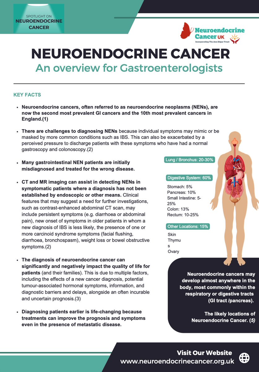 We've created a Neuroendocrine Cancer Overview for Gastroenterologists, in partnership with <a href="/UKINETS/">UKINETS</a> - This guide is designed to educate healthcare professionals on the signs, diagnosis, &amp; treatment of neuroendocrine cancer.

Please share <a href="/BritSocGastro/">BSG</a> to help spread awareness.