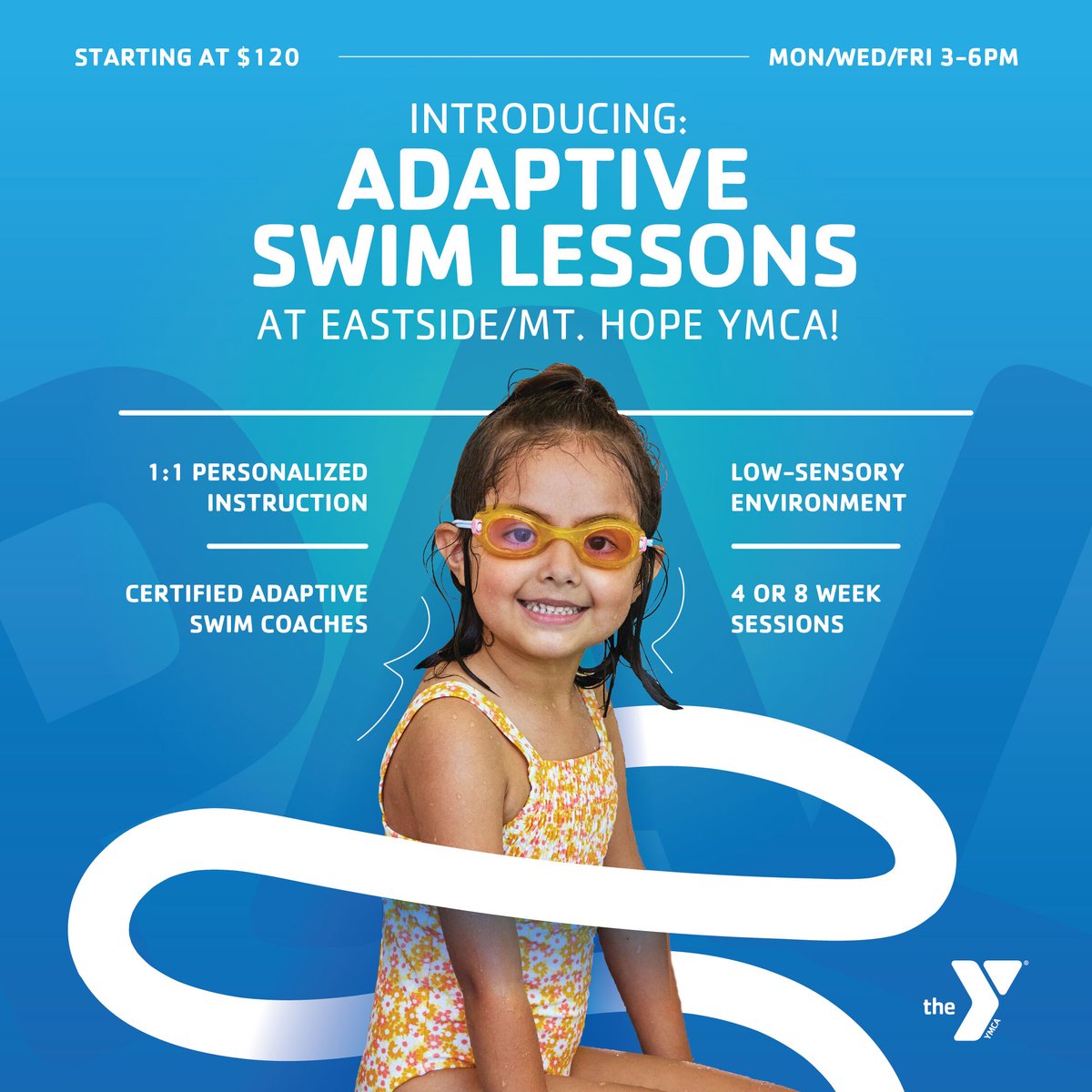 GreaterProvYMCA's tweet image. The PAL Program offers personalized adaptive swim lessons with certified instructors. 1:1 support in a low-sensory environment. 

4 or 8-week sessions available. Starting at $120. 

#PALProgram #SwimForAll #HonoringPahal