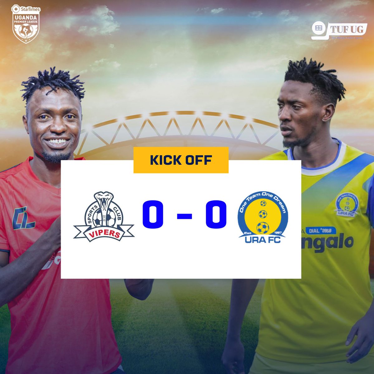 tuf_ug's tweet image. KICK OFF!⚽️

Vipers vs URA
📍St. Mary's stadium 

#VIPURA #StarTimesUPL #TUFUG