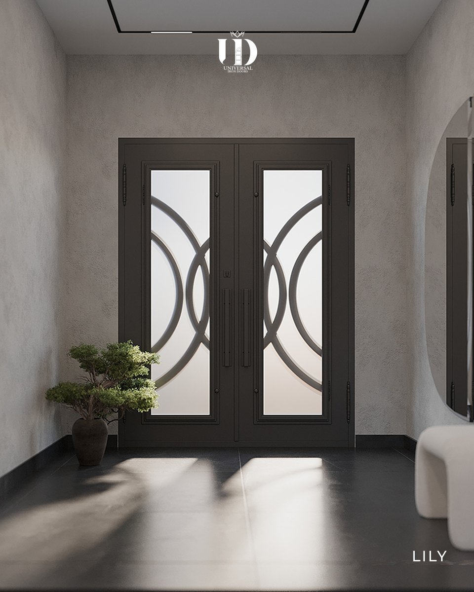 IWantThatDoor's tweet image. A door as bold as your dreams! The Lily double doors feature symmetrical circular designs for a grand, balanced entrance. Because your home deserves an iconic first impression.

#LuxuryIronDoors #GrandEntrance #StatementDesign #CustomHome #ModernElegance #ArchitecturalBeauty