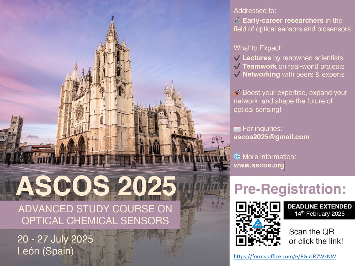 MJMarin Research (@mjmarinresearch) on Twitter photo Are you a researcher working in the field of Optical Chemical Sensors and Biosensor? Then, join our fantastic Summer School ASCOS2025 in Spain in July!!! Pre-registration at: h"ps://forms.office.com/e/PGuLR7WxNW. More information: ascos.org and ascos2025@gmail.com Are you a researcher working in the field of Optical Chemical Sensors and Biosensor? Then, join our fantastic Summer School ASCOS2025 in Spain in July!!! Pre-registration at: h"ps://forms.office.com/e/PGuLR7WxNW. More information: ascos.org and ascos2025@gmail.com