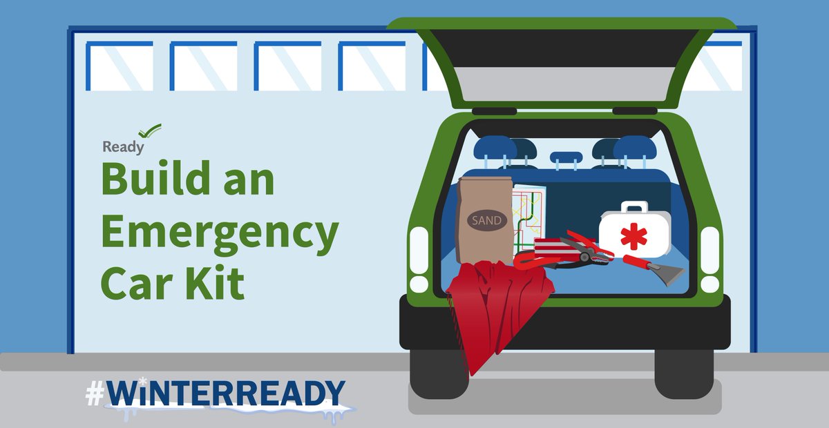 ❄️Snowfall and cold temps are expected across the Midwest this week! If you must travel, check local weather and traffic forecasts before heading out.

Stay bundled in layers and ready your car with an emergency kit including a blanket, ice scraper, sand, water &amp; snacks.