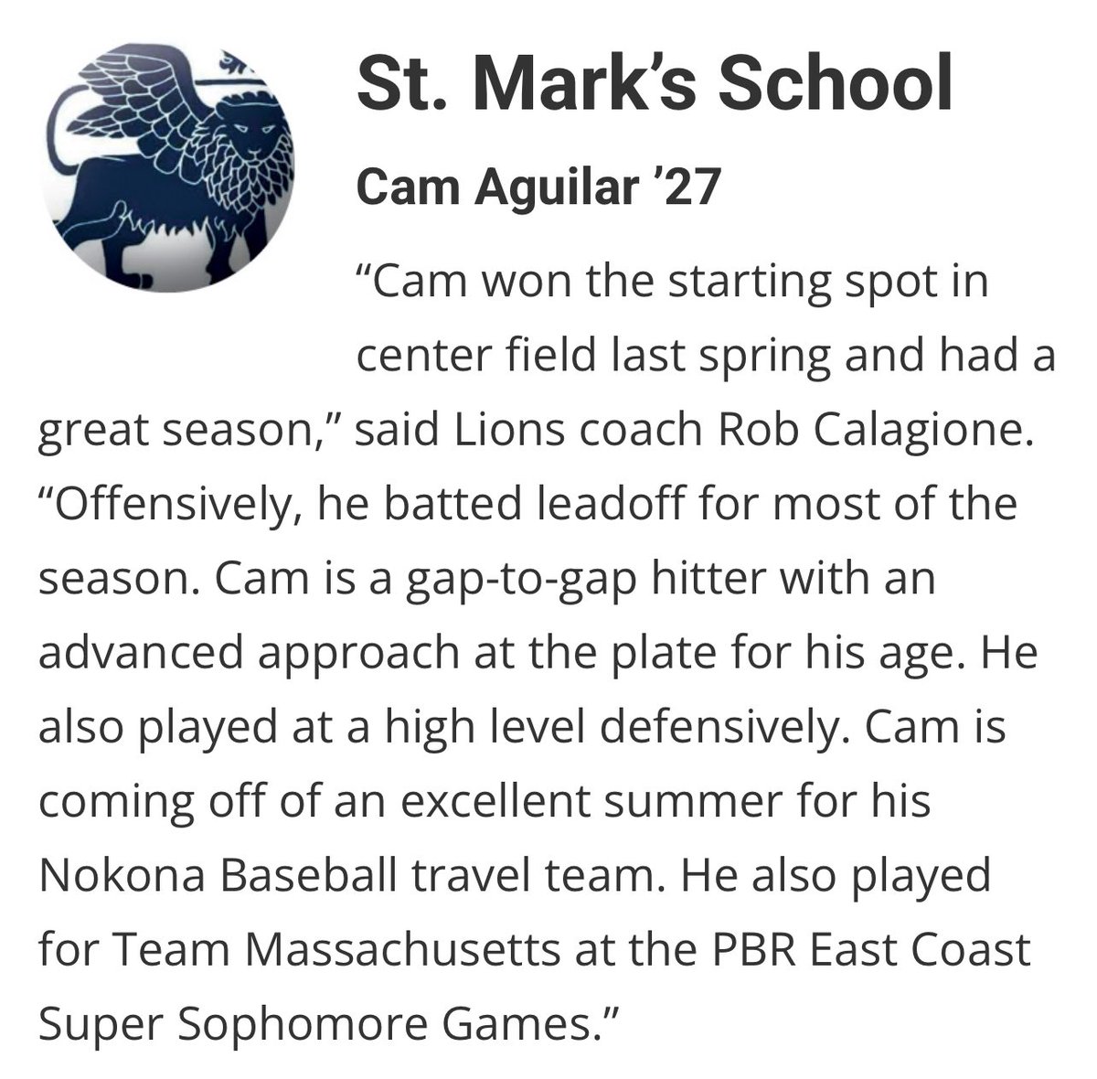 Thank you <a href="/NE_Baseball/">NE Baseball Journal</a> for the mention! Been putting in a lot of work this offseason and can’t wait for the season to begin! <a href="/StMarksBaseball/">St. Mark's Baseball</a> <a href="/nokona_baseball/">Nokona Baseball</a>