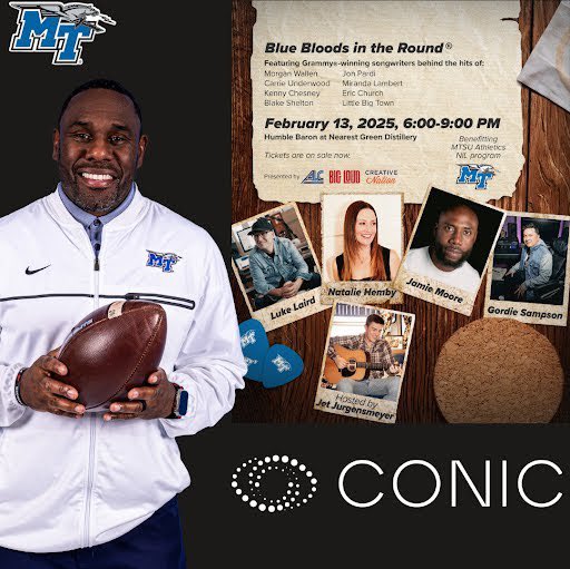 Last chance to get your tickets to "Blue Bloods in the Round" this Thursday February 13th!

Come out and support the MTSU NIL program! 

🎟️ Tickets: sevn.ly/xyyE0Vxf

#NIL #ALC #MTSU #BlueRaiders #ad