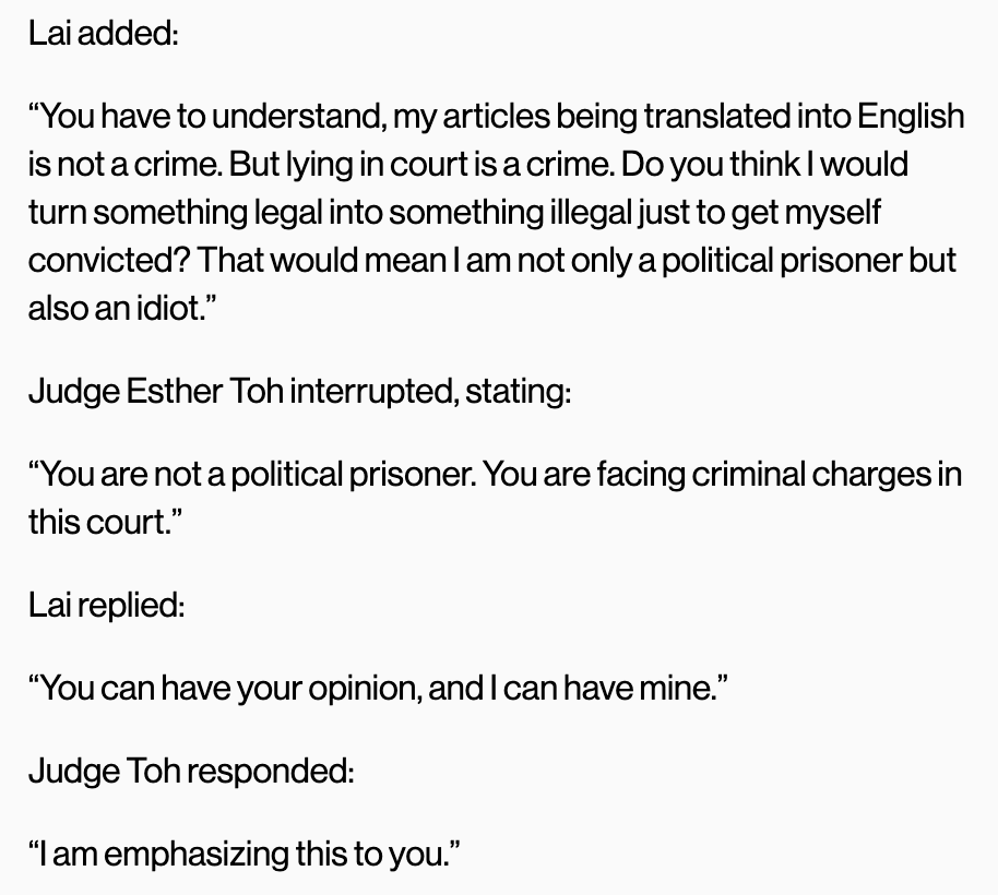 SupportJimmyLai's tweet image. Jimmy Lai knows exactly why he's being persecuted.

The rest of the world knows why he's being persecuted.
 
Today, he explained it to a judge in his sham trial under the CCP-backed National Security Law.

Jimmy Lai has spent the last four years in solitary confinement as a…