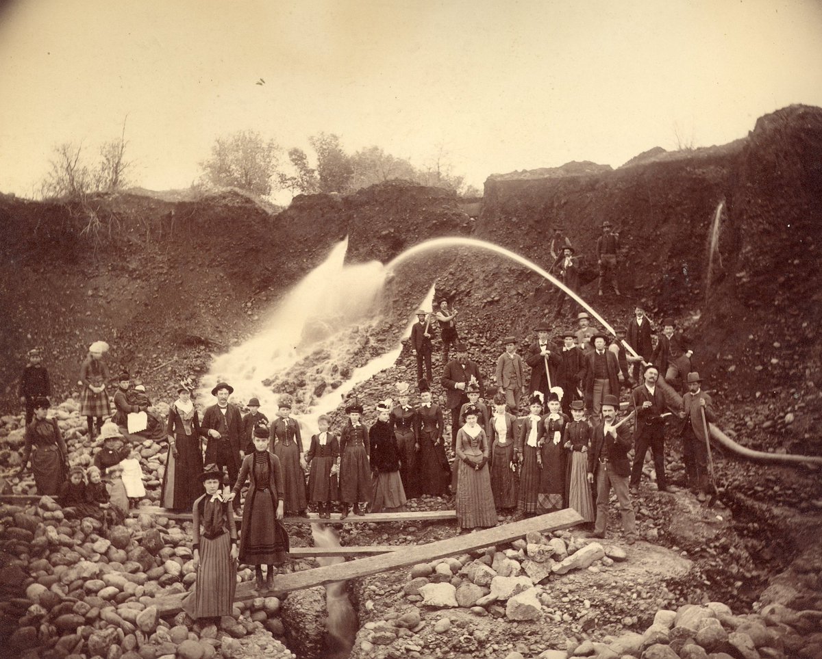 Group Posing at Michael Kelly Claim at Rattlesnake Bar

c. 1885

Near Auburn, CA -- Everyone is in their Sunday best!