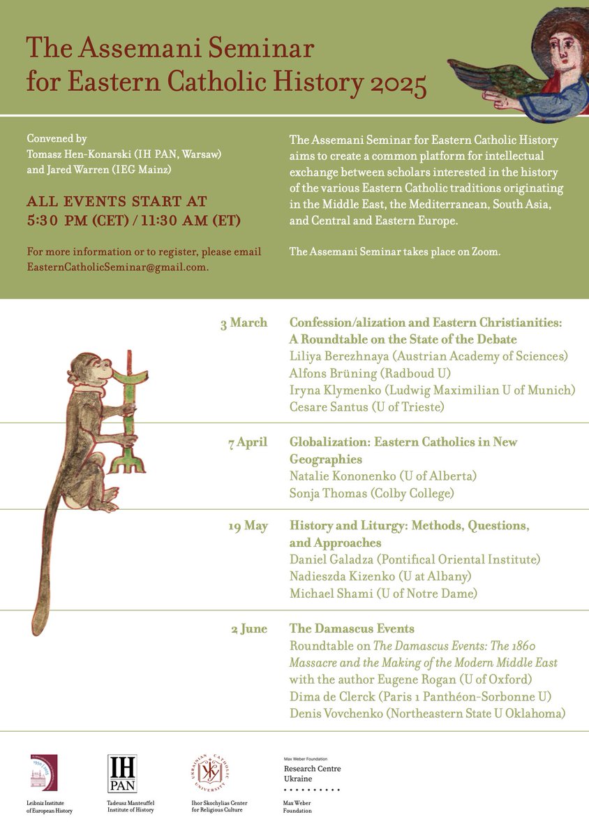 The Assemani Seminar for Eastern Catholic History is back!

To register please email EasternCatholicSeminar@gmail.com.