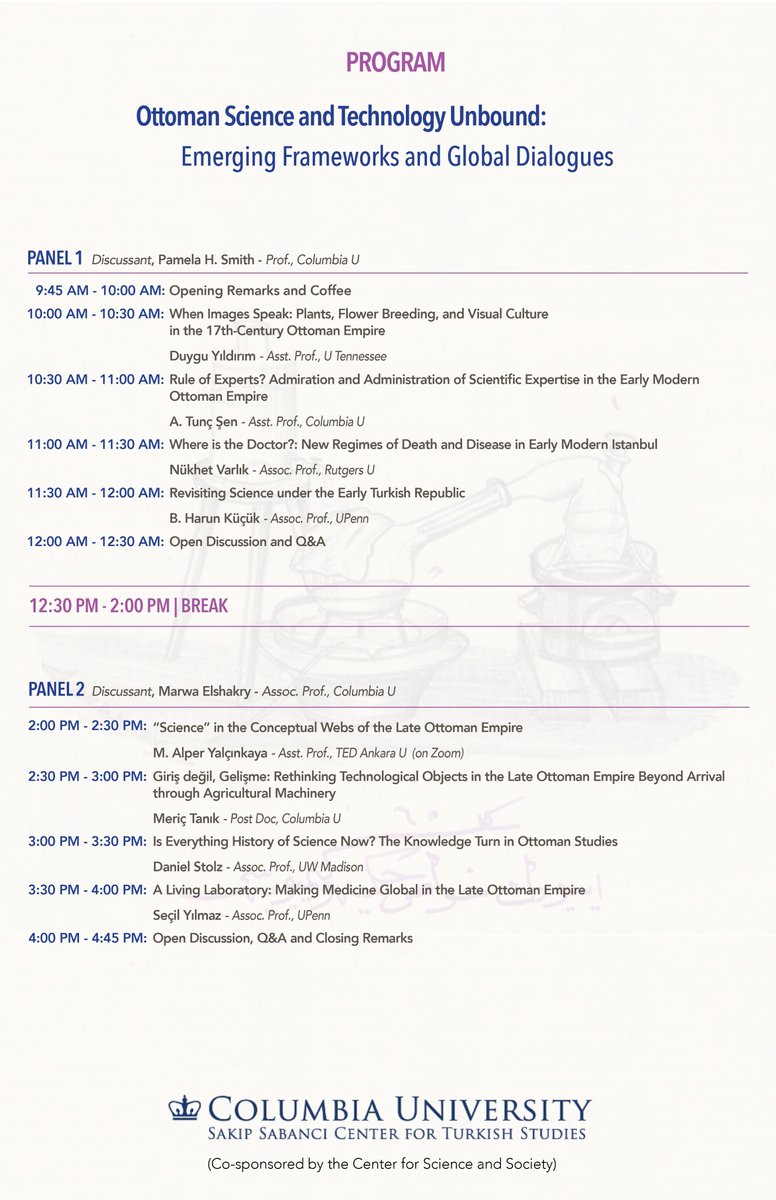Sakıp Sabancı Center for Turkish Studies (@cu_sakipsabanci) on Twitter photo 📢 Mark your calendars!
On March 7, #SakipSabanciCenter at Columbia University is hosting an exciting symposium on Ottoman science and technology, featuring a stellar lineup gathered by our Center's postdoctoral fellow <a href="/merictanik/">Meriç Tanık</a>.
🔗 For registration: bit.ly/3EExp00 📢 Mark your calendars!
On March 7, #SakipSabanciCenter at Columbia University is hosting an exciting symposium on Ottoman science and technology, featuring a stellar lineup gathered by our Center's postdoctoral fellow <a href="/merictanik/">Meriç Tanık</a>.
🔗 For registration: bit.ly/3EExp00