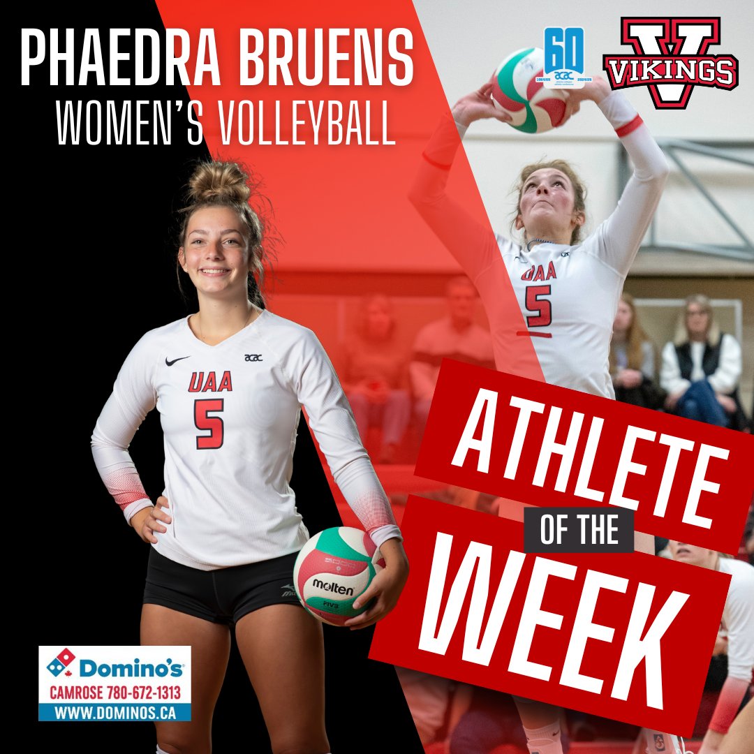 ⭐️| VIKINGS ATHLETE OF THE WEEK

Phaedra Bruens, second-year captain of the Women's Volleyball team, has been named this week's Athlete of the Week—presented by Dominos.

Link in bio for more information