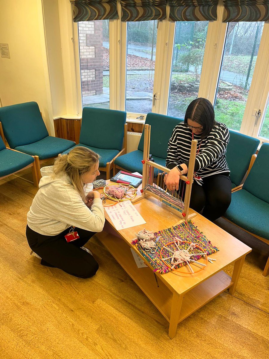 Weaving for cake in the staffroom!