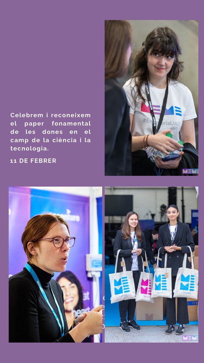 👩‍🔬💜 Avui és el Dia Internacional de la Dona i la Nena en la Ciència!

Desde #MEMEnginy apostem per un futur STEM més divers i igualitari. A totes les dones que fan avançar la ciència i la tecnologia: gràcies per inspirar-nos! 🚀🔬