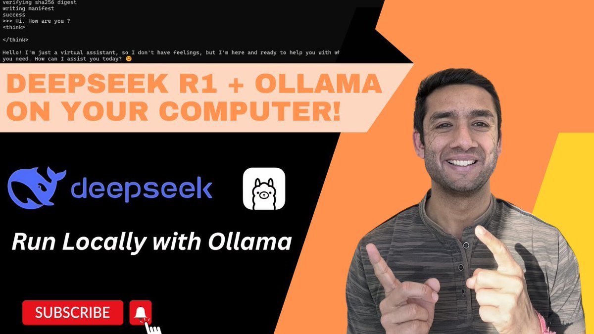 Run DeepSeek Locally with Open-Source AI: Discover how to set up and chat with the DeepSeek model.

Topics Covered:
1. Overview of DeepSeek and open-source LLMs.
2. Step-by-step setup of OLLama for local AI inference.

Watch now: youtu.be/AtxTQMCmKL8

#DeepSeek #OLLama
