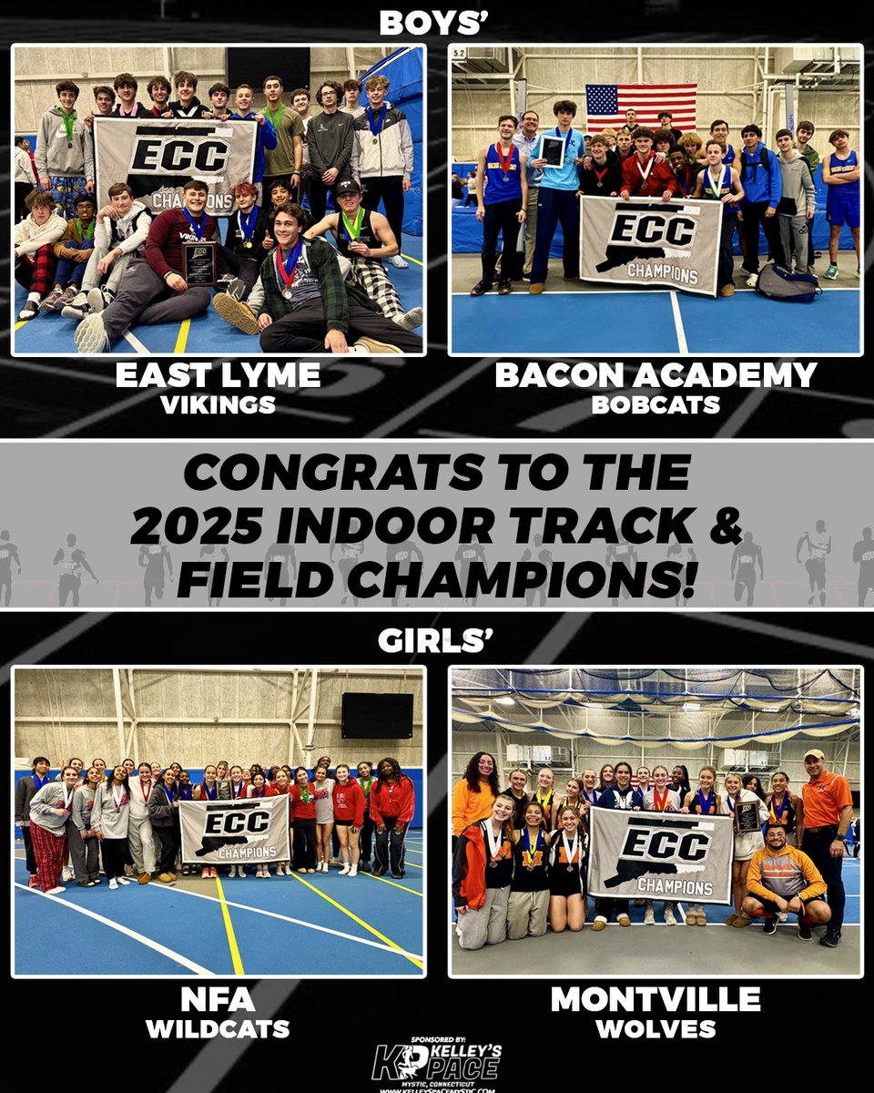 ECC Athletics (@goeccathletics) on Twitter photo Congrats to the 2025 <a href="/GoECCAthletics/">ECC Athletics</a> Indoor Track & Field Champions! A special thanks to our event sponsor <a href="/Kelleys_Pace/">Kelley's Pace</a>. <a href="/NFP_CTEast/">NFP Sports - CT East</a> <a href="/NFA_Athletics/">NFA Wildcats</a> <a href="/BaconAthletics/">BA Athletics</a> <a href="/ELPSAthletics/">ELPS East Lyme High School Athletics</a> <a href="/mhseccathletics/">Montville Athletics</a> Congrats to the 2025 <a href="/GoECCAthletics/">ECC Athletics</a> Indoor Track & Field Champions! A special thanks to our event sponsor <a href="/Kelleys_Pace/">Kelley's Pace</a>. <a href="/NFP_CTEast/">NFP Sports - CT East</a> <a href="/NFA_Athletics/">NFA Wildcats</a> <a href="/BaconAthletics/">BA Athletics</a> <a href="/ELPSAthletics/">ELPS East Lyme High School Athletics</a> <a href="/mhseccathletics/">Montville Athletics</a>