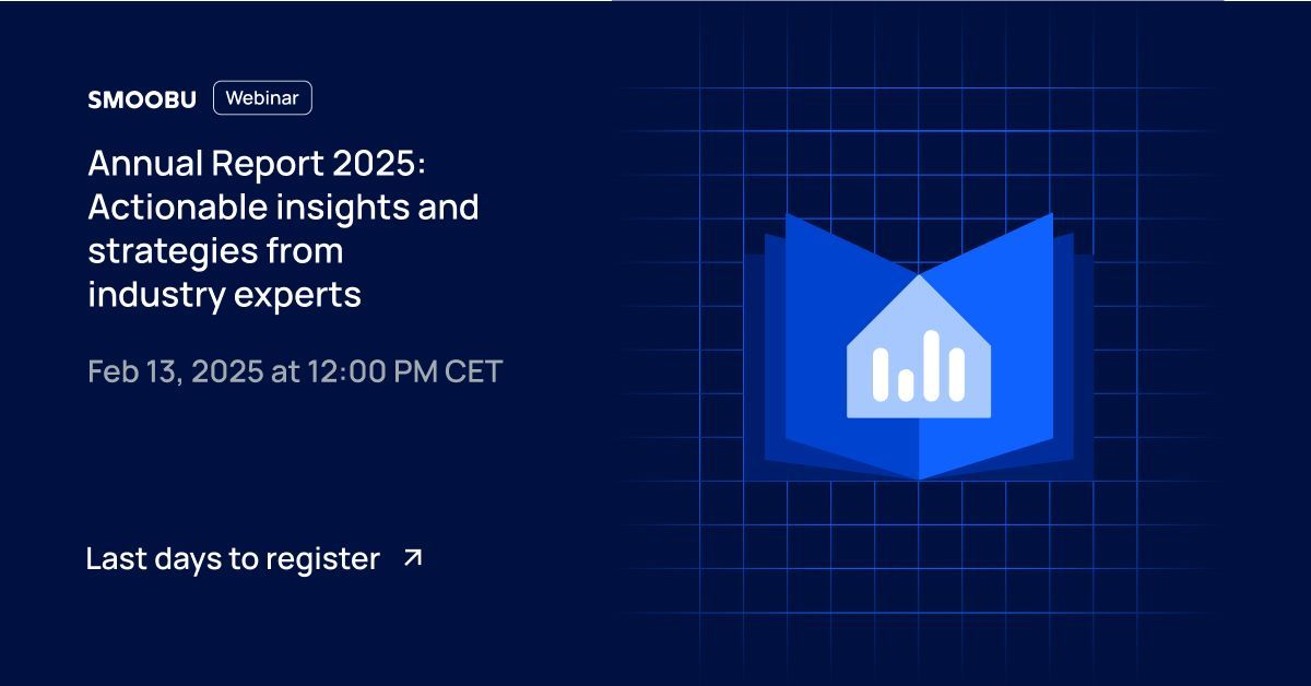 Last chance to register! 🚨  

Join our Smoobu Webinar this Thursday, Feb 13th at 12:00 CET to get expert insights from the Annual Report 2025 and actionable strategies to boost your rental business.  

Don’t miss out — register now!  buff.ly/413DJHh