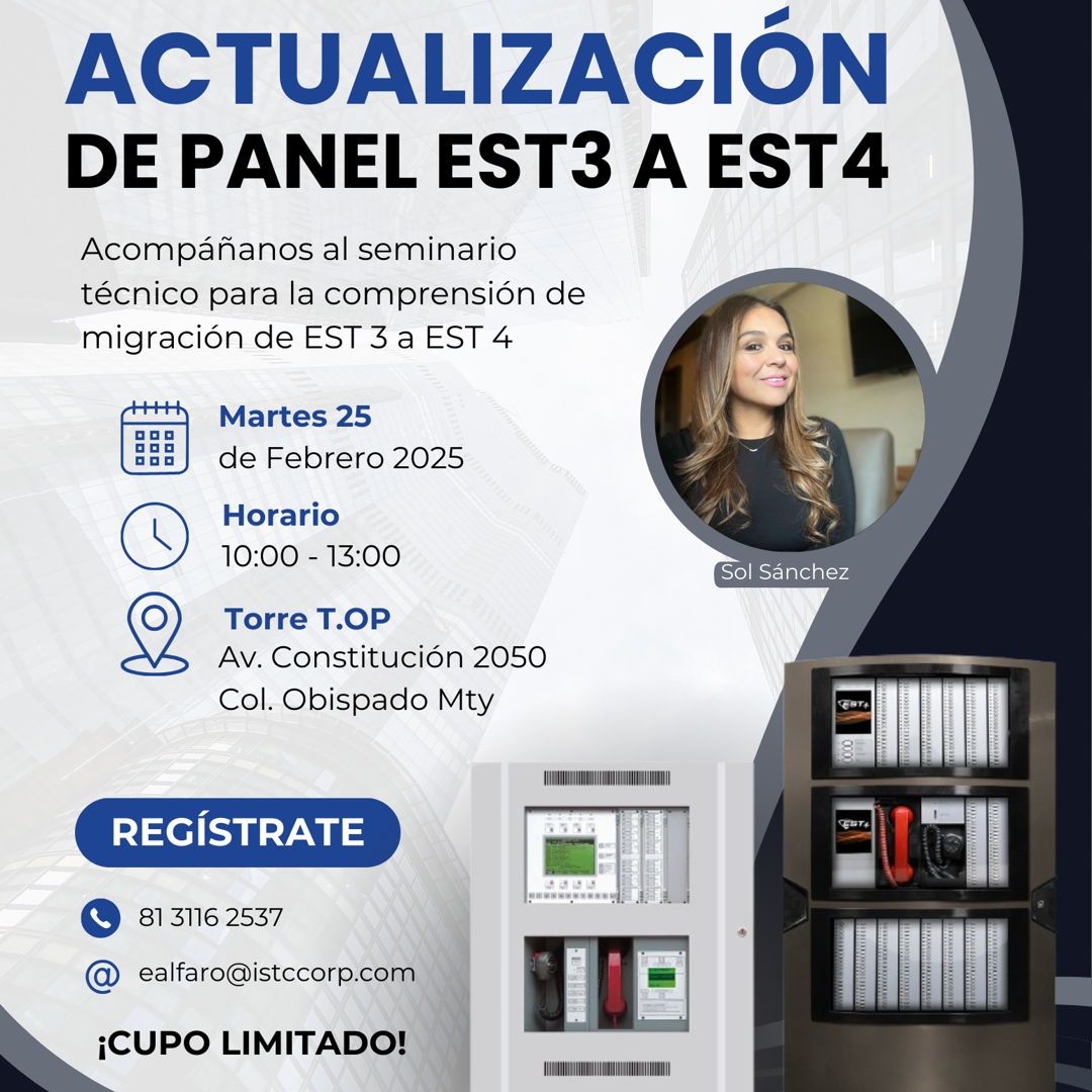 ISTC_Corp's tweet image. 🚨 ¡Bienvenidos a la Evolución de nuestra Tecnología! 🚨

Seminario exclusivo, donde se compartirán todos los detalles sobre cómo migrar de #EST3 a la revolucionaria tecnología #EST4. 

🔹 Fecha y hora: martes 25 de frebrero 10:00 Hrs.  
🔹 ¡No te lo pierdas!