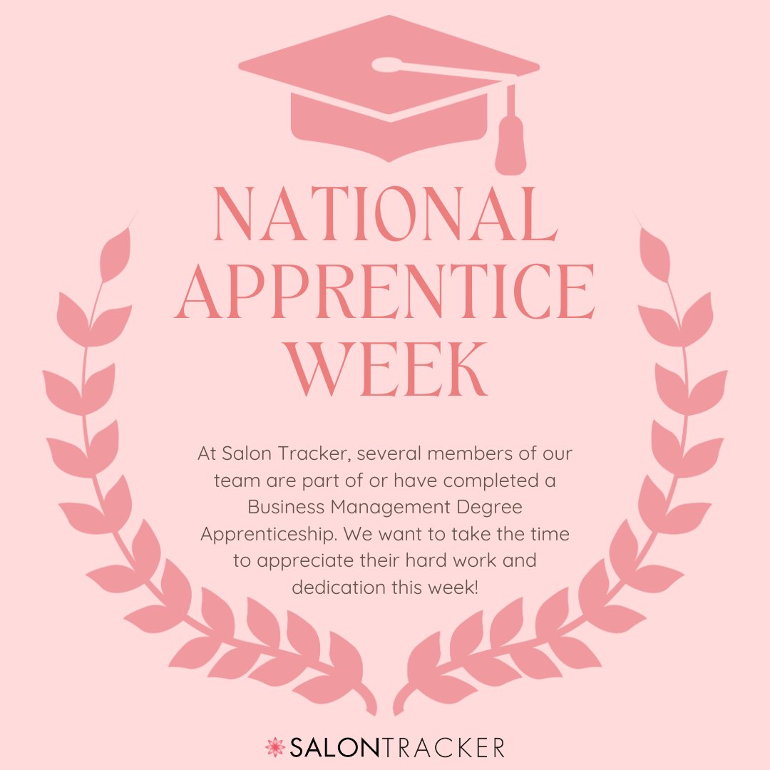 SalonTrackerLtd's tweet image. Happy National Apprenticeship Week!🎓

Massive thank you to all of our apprentices and graduates for all of your hard work and dedication to Salon Tracker. 💗

#apprentice #nationalapprenticeweek #apprenticeweek