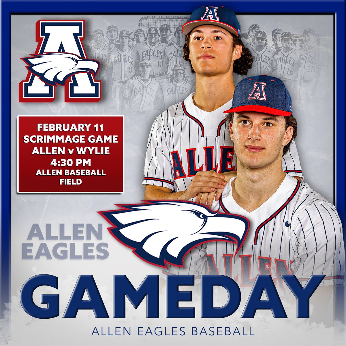 Home Run Club (@alleneagleshrc) on Twitter photo Grab your Step Brother (and the rest of your family) and come out to the baseball fields today!
All 3 Teams playing!
Varsity- 4:30
JV- 4:30
Freshmen - 7:00
🦅⚾️🦅⚾️🦅
📸 <a href="/bigedmachine1/">Eddie Kelly</a>
<a href="/ChandlerHart12/">Chandler Hart</a> <a href="/jaedendeshon/">Jaeden Wilson</a> <a href="/Jwilsonbaseball/">Jason Wilson</a> <a href="/allen_baseball/">Eagles Baseball</a> <a href="/AllenEaglesAth/">Allen ISD Athletics</a> Grab your Step Brother (and the rest of your family) and come out to the baseball fields today!
All 3 Teams playing!
Varsity- 4:30
JV- 4:30
Freshmen - 7:00
🦅⚾️🦅⚾️🦅
📸 <a href="/bigedmachine1/">Eddie Kelly</a>
<a href="/ChandlerHart12/">Chandler Hart</a> <a href="/jaedendeshon/">Jaeden Wilson</a> <a href="/Jwilsonbaseball/">Jason Wilson</a> <a href="/allen_baseball/">Eagles Baseball</a> <a href="/AllenEaglesAth/">Allen ISD Athletics</a>