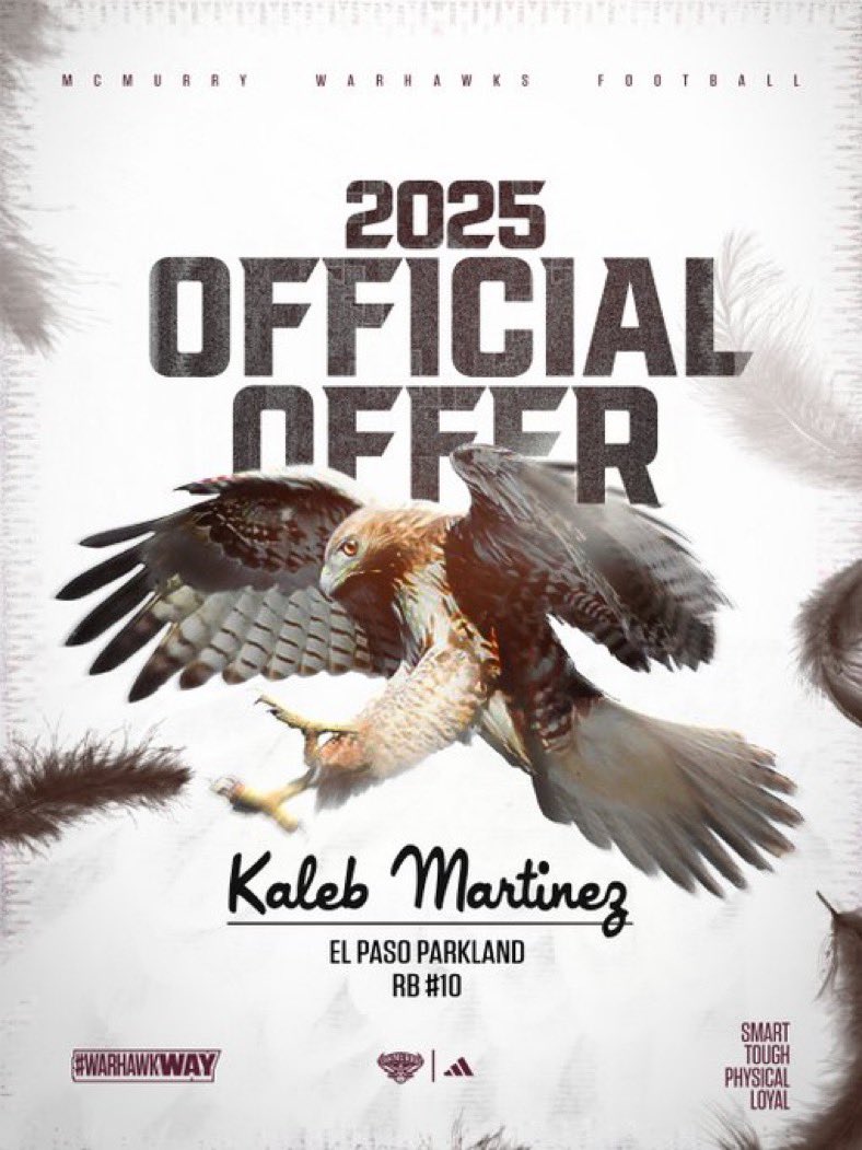 Kaleb I. Martinez (@kaleb10martinez) on Twitter photo After a great conversation with <a href="/CoachNealMcM/">JORDAN NEAL</a> I am blessed to receive an offer from McMurry University! <a href="/McMURRYFOOTBALL/">McMURRY FOOTBALL</a> <a href="/CoachMac_PHS/">Leigh McWhorter</a> @eric_scogin <a href="/phsmats/">Parkland Matadors</a> After a great conversation with <a href="/CoachNealMcM/">JORDAN NEAL</a> I am blessed to receive an offer from McMurry University! <a href="/McMURRYFOOTBALL/">McMURRY FOOTBALL</a> <a href="/CoachMac_PHS/">Leigh McWhorter</a> @eric_scogin <a href="/phsmats/">Parkland Matadors</a>