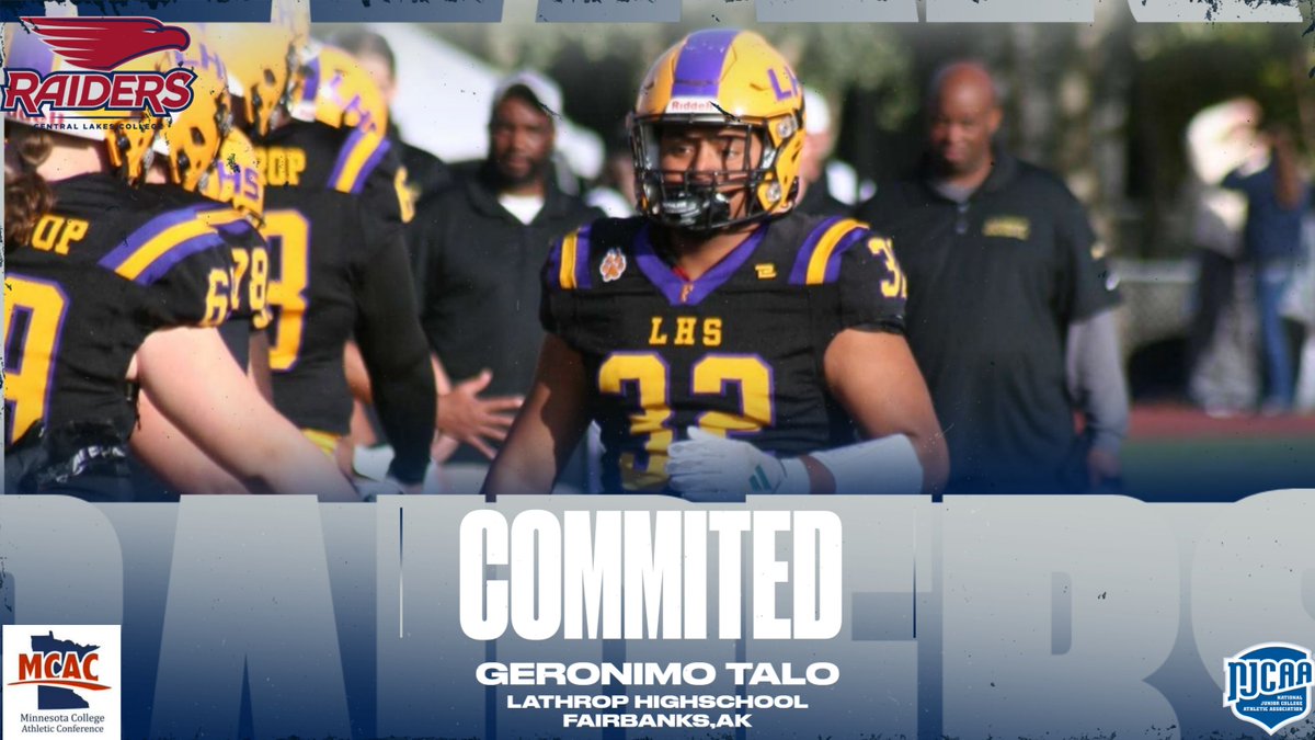 Welcome to the Raider family Geronimo!!! We are excited to see you go to work. Looking forward to seeing your defensive mindset and talent in our program.  Let's bring home a Championship to Central Lakes this season. Let's Goooooo!
