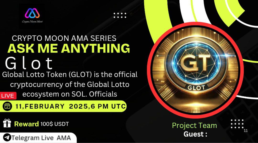 🎙️ Join us Our special next #TelegramLiveAMA  With Glott.io

🕰️  11 February 2025 at : 6:00 PM UTC 

👑 Reward : 100$ #USDT

Venue : t.me/CryptoMoonShoo…

1⃣ Follow :

x.com/CryptomoonTW
 &amp; 
x.com/GlotOfficial

2️⃣ Like Retweet and Comment your Question