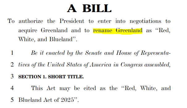 jamiedupree's tweet image. Rep. Buddy Carter R-GA has a new bill - which renames Greenland (after the US acquires it)
