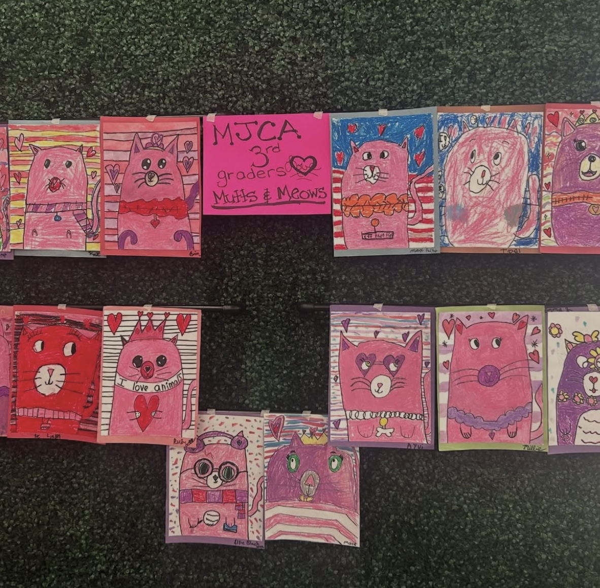 mjcasaints's tweet image. 🎨 Community Artwork Spotlight 🎨
Lisa Reddit, our talented Lower School Art Teacher, has been showcasing her student's artwork throughout the community. One of the featured locations is Meows and Mutts. Go check out their masterpieces! #MJCA #MeowsandMutts