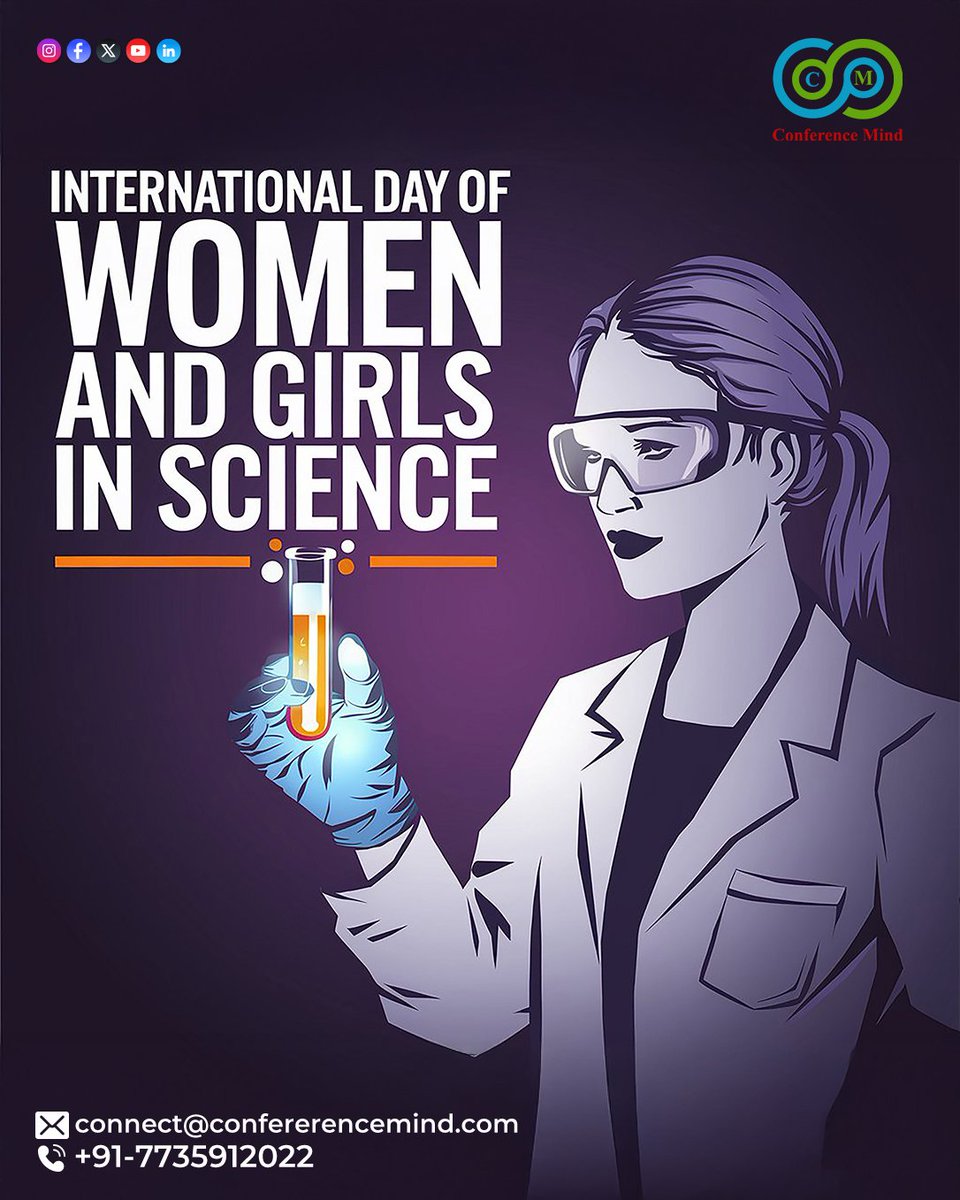 Did you know? Women make up less than 30% of researchers globally.
#InternationalDayofWomenandGirlsinScience reminds us of the importance of equal opportunities in STEM.
More inclusivity = More innovation! Let’s spread awareness.
#WomenInScience #BreakingBarriers #ConferenceMind