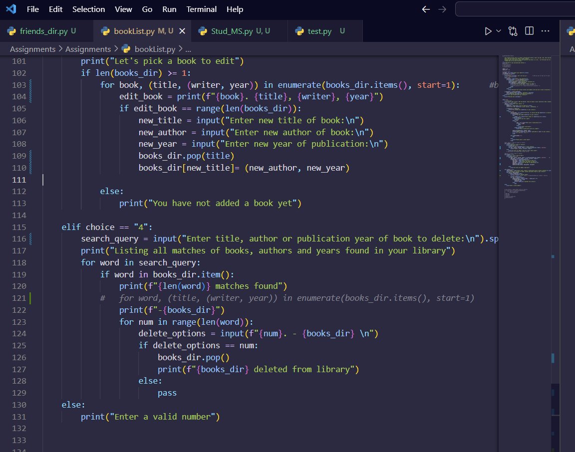 bblacksages's tweet image. New Ep, my #100DaysofCode / #1000DaysofCode
Tried a personalized library for users. The program creates/accesses a user. User can add, read, update and delete (CRUD) book records. Also, search by author, date publised, any text, etc. Still WIP. @stechie_school @kwesi_dadson