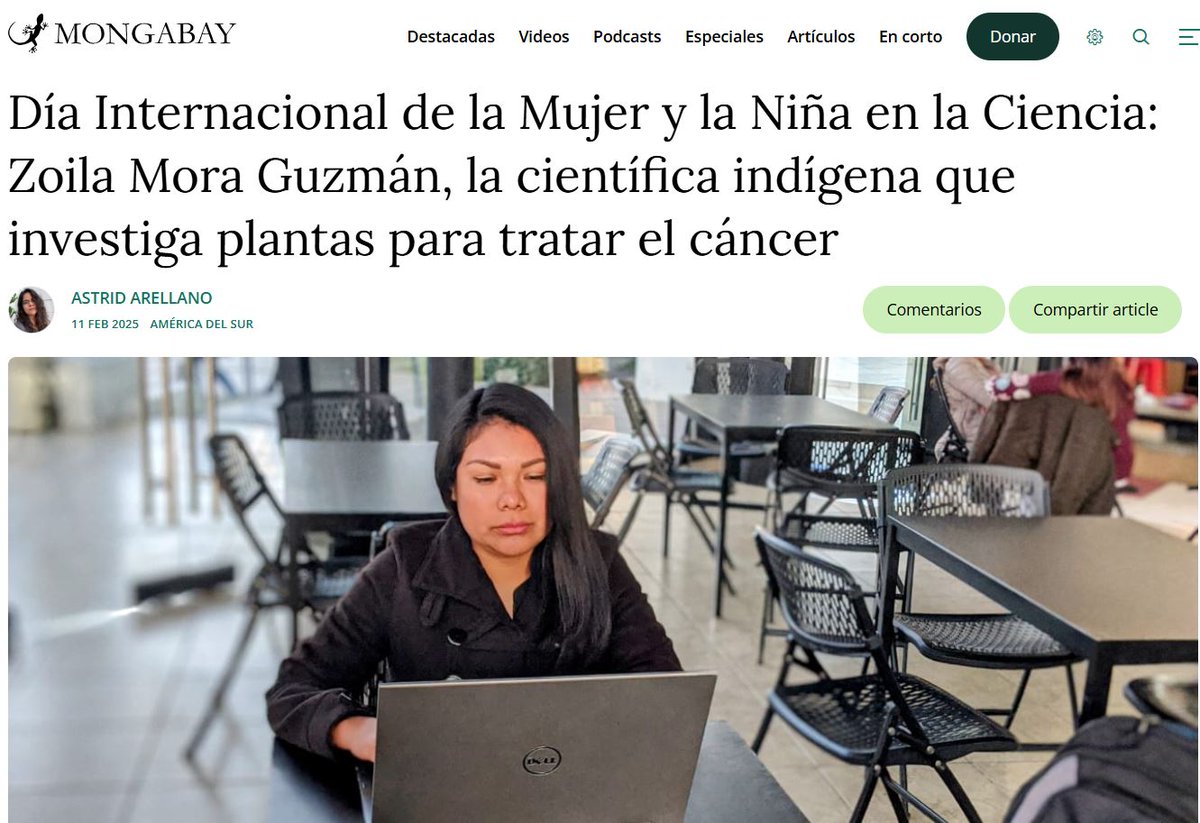 IDRC en ALC (@idrc_lac) on Twitter photo 🧪En el Día Internacional de la Mujer y la Niña en la #Ciencia te invitamos a leer artículo <a href="/MongabayLatam/">Mongabay Latam</a> y conocer la historia de Zoila Mora Guzmán, científica indígena #mexicana que investiga plantas para tratar el #cáncer
🔗bit.ly/4gAijpR
#MujeresSTEM 🧪En el Día Internacional de la Mujer y la Niña en la #Ciencia te invitamos a leer artículo <a href="/MongabayLatam/">Mongabay Latam</a> y conocer la historia de Zoila Mora Guzmán, científica indígena #mexicana que investiga plantas para tratar el #cáncer
🔗bit.ly/4gAijpR
#MujeresSTEM