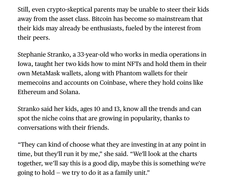 Lady đ (not invisible arc) (@ladyinvsible) on Twitter photo My kids have been a huge part of my entire crytpo and web3 journey so far, it's cool to have that in writing now thanks to <a href="/cfb_18/">Claire Ballentine</a> 's article - linked in the comments.
Crypto is for families <3 My kids have been a huge part of my entire crytpo and web3 journey so far, it's cool to have that in writing now thanks to <a href="/cfb_18/">Claire Ballentine</a> 's article - linked in the comments.
Crypto is for families <3