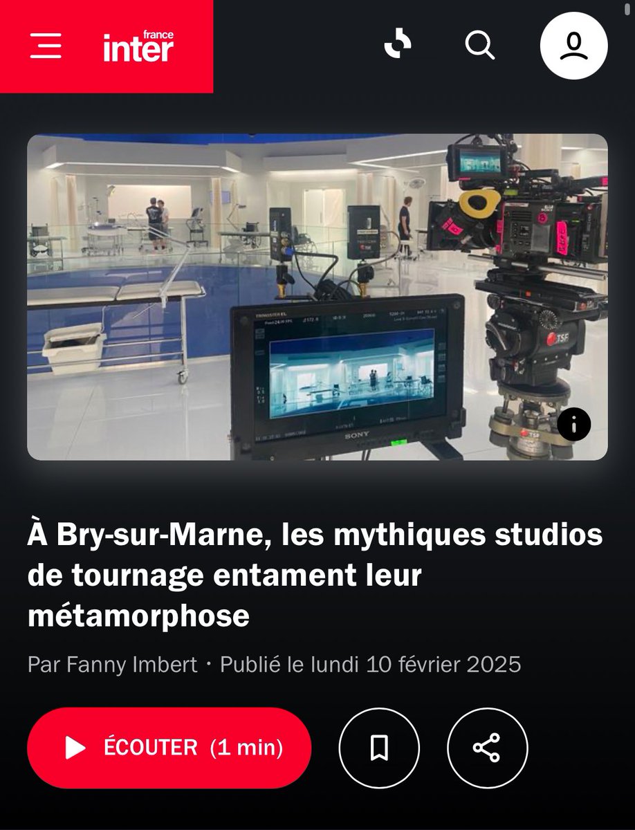 PRESSE — "Un mini Hollywood à la française qui devrait sortir de terre en 2026". On parle des Studios de Bry sur #FranceInter, merci #FannyImbert

<a href="/AXAInvestment/">AXA Investment</a> #studiodebry #chantier2025 #artecharpentier #extension #rehabitilitation radiofrance.fr/franceinter/po…
