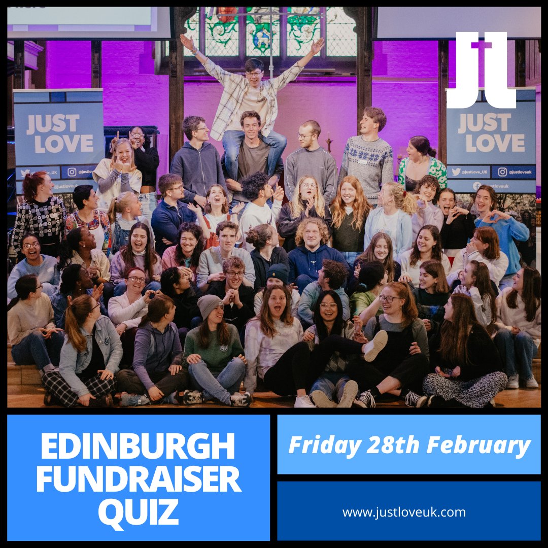 Are you passionate about Jesus &amp; justice? Do you love a good quiz? 

Join us in Edinburgh for a fundraiser quiz night 🥳 raising funds and sharing the vision of Just Love! 

📍Augustine United Church, Edinburgh
🗓️ Fri 28th Feb, from 7pm
RSVP here: justloveuk.com/edinburgh-fund…